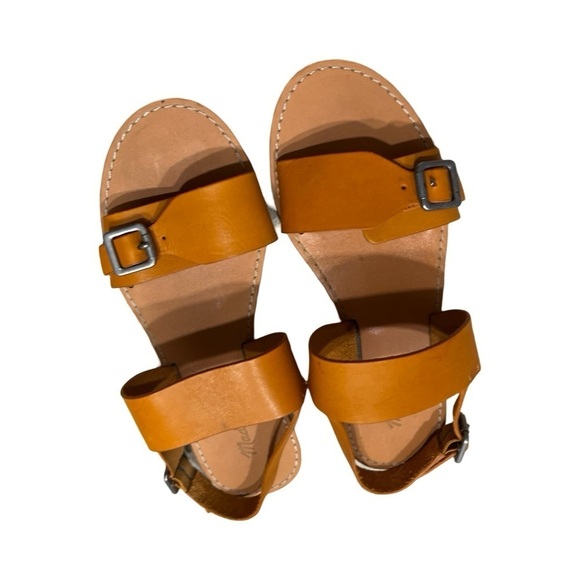 MADEWELL The Boardwalk Buckle Sandal Cognac Smooth Leather Sz 7.5 - Picture 2 of 6
